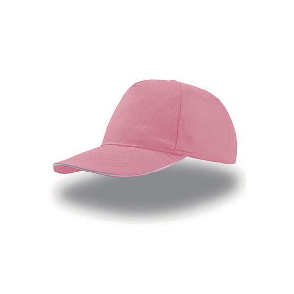 Unisex 5-Panel Cap Pink Weiss Baseball Cap Mütze
